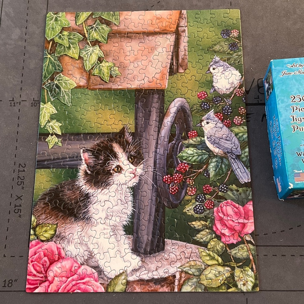 Wishing Well Cat & Birds Art Puzzle, 250 pc